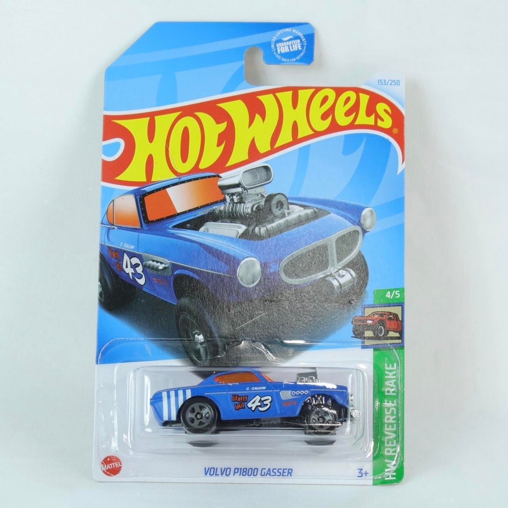Hot Wheels Blue‎ Volvo P1800 Gasser Toy Car - NEW